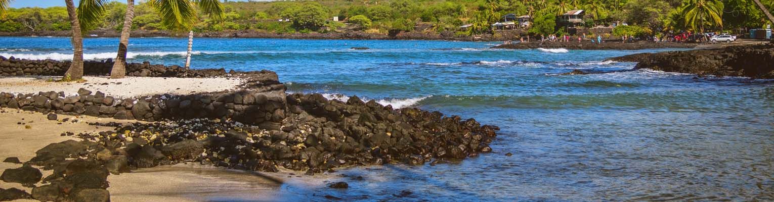 View of a rocky and sandy beach