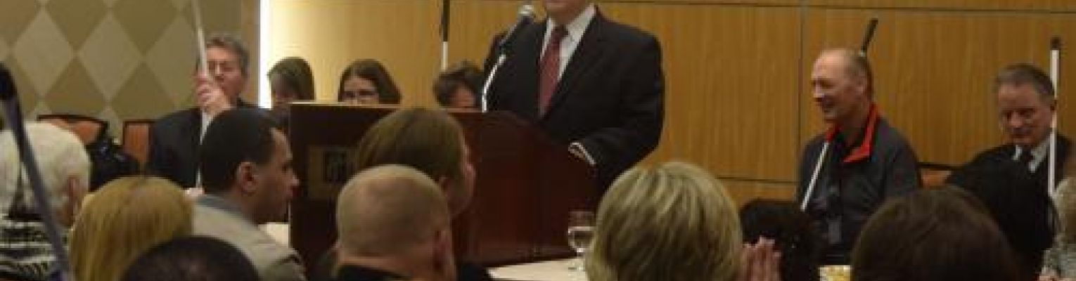 Mark Riccobono addresses the crowd at the Great Gathering In.